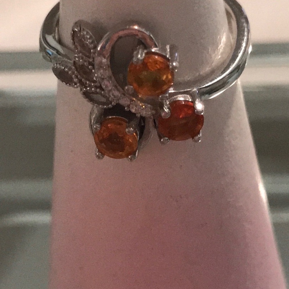 Natural Citrine Ring 925 Sterling Silver Size 7.75